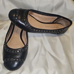 Black Studded Women's Flats